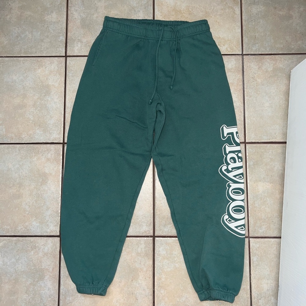 Teal playboy sweats, soft, size medium